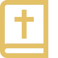 Bible icon with cross design
